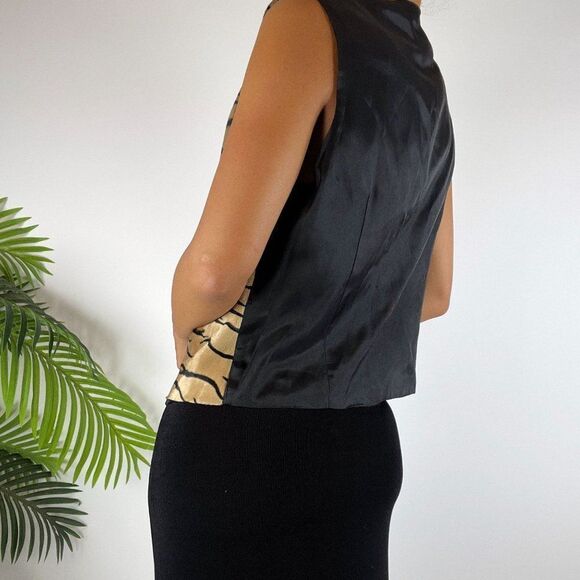 Women's Vintage 90s Grunge Indie Boho Animal Print Retro Vest / Size: Medium - Picture 3 of 5